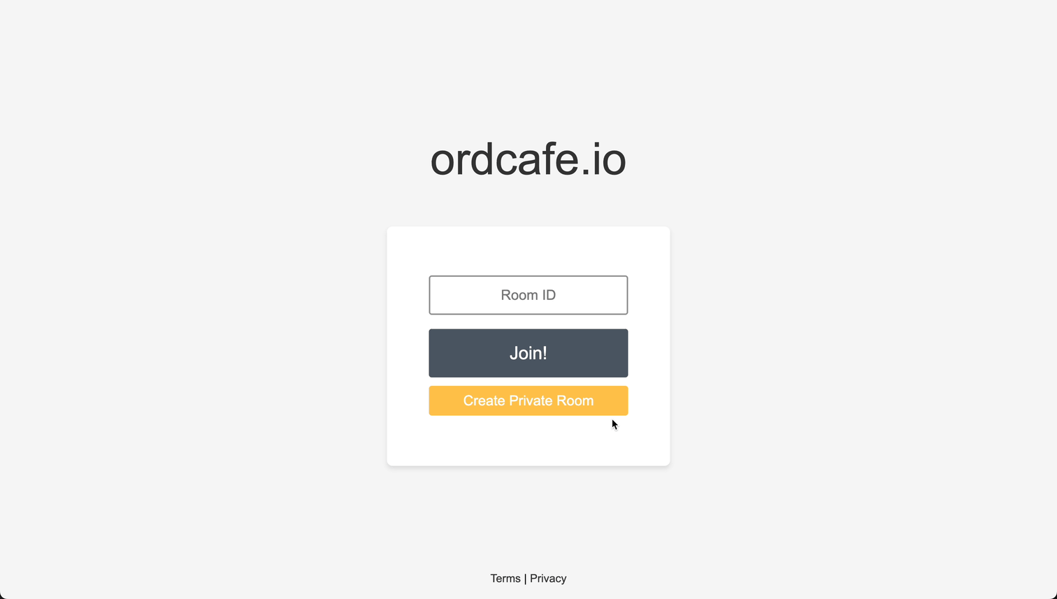 animated gif of the website ordcafe.io